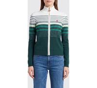 CASABLANCA Striped Cotton-Blend Turtleneck Cardigan with Zip and Contrast Logo - Size: S - female
