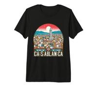 Casablanca Sunset Skyline Minaret Morocco Souvenir Premium T-Shirt