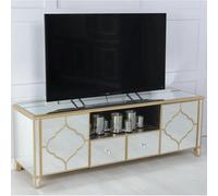 Casablanca TV Unit - Mirrored - Gold Trim