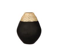 Casablanca Vase Empire Aluminium Gold Black Height 17 cm Bulbous Decorative Vase
