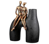 Casablanca Vase Movement - Resin - Black - Metallic Look - Height 26 cm - Man - Woman Shape