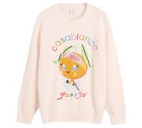 Casablanca Women's Character Intarsia Fluffy Crewneck Pink