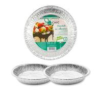 CasaChic 2 x Aluminium Large Cake Tin - Round Cake Tins for Sweets, Baking and Takeaways (Ø 25 cm)