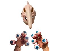 CASACLAUSI Adams Cosplay Masks with Eyeballs Latex Beetle Full Head Scary Men's Mask Adult for Halloween Carnival Costumes Props