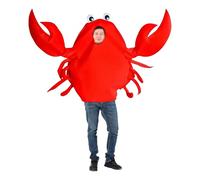 CASACLAUSI Crab Costume Adult Fish Under the Sea Animal Lobster Outfit Unisex Fancy Dress Halloween Carnival Cosplay Costume