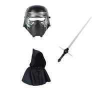 CASACLAUSI Kylo Ren Mask with Cloak Lightsaber Black Series Full Head Helmet Halloween Masquerade Party Cosplay Props