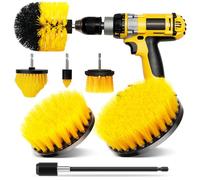 CasaCulina 7 Pack Drill Brush Attachment Set, Drill Cleaning Brush Set with Round, Cone, Ball Brushes, Extendable Rod for Grout, Shower, Floor, Tile, Car, Bathroom & Kitchen Surfaces