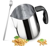 CasaCulina Candle Making Pouring Pot with Stirring Spoon, 32oz Stainless Steel Wax Melting Pot with Heat-Resistant Handle, Double Boiler Candle Making Pitcher with Dripless Pouring Spout Design