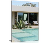 Casadavolta Swimming Pool Framed Canvas Print, Pictures for Home Walls, Bedroom, Living Room & Bathroom Decor 61x41cm (24x16in)