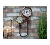 Casadomu Steampunk Clock Industrial Pipe Wall Hanging Large Antique Style Decor Timepiece