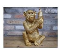 Casadomu Up Yours Gold Gorilla Monkey Ornament Resin Statue Ape Sculpture Middle Finger Novelty Figure