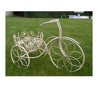 Casadomu Vintage Cream Tricycle Planter Metal Plant Stand Planter Basket Bicycle Garden Bike Flower Pot Patio