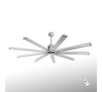 CasaFan BIG SMOOTH ECO ceiling fan, titanium silver, 220 cm, quiet