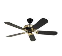 CasaFan BLACK MAGIC ceiling fan, black/brass, Ø 132 cm, quiet