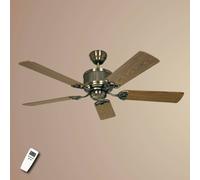 CasaFan ECO ELEMENTS ceiling fan, oak/brass, Ø 132 cm, quiet