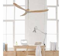 CasaFan ECO GENUINO ceiling fan, chrome/light wood, Ø 152 cm, quiet