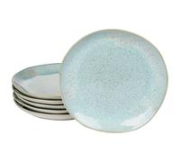 Casafina Eivissa Cake Plate/Dessert Plate/Salad Plate, Sea Blue Inside, Beige Outside, Speckled Diameter 22 cm