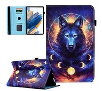 CASAFUNY Case Cover for Samsung Galaxy Tab A8 10.5 Inch (SM-X200/X205/X207), Magnetic Protective Cover with Sleep Alarm Clock for Samsung Galaxy Tab A8 2022/2021, Space Wolf