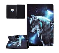 CASAFUNY Case for Huawei MediaPad M5/M5 Pro 10.8 Inch 2018, Multi Angle PU Leather Smart Stand Protective Case with Auto Sleep/Wake Function for MediaPad Mediapad M5 10 / M5 10 Pro, Moonlight Wolf