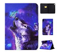 CASAFUNY Case for Lenovo Tab P11 (TB-J606)/P11 Plus (TB-J607) 11" Protective Case with Stand and Auto Sleep/Wake for Lenovo Tab P11 & P11 Plus 11 Inch 2021, Wolf Butterflies A