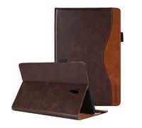 CASAFUNY Case for Samsung Galaxy Tab A 10.5 2018 Case, Premium PU Leather Protective Book Cover with Stand Function Document Slots for Samsung Galaxy Tab A 10.5 Inch SM-T590/T595/T597, Brown
