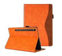 CASAFUNY Case for Samsung Galaxy Tab S10 Lite 10.9 Inch 2025 / S10 FE 10.9 2025 / S9 FE 10.9 / S9 11 Inch 2023 PU Leather Protective Case Cover with S Pen Stand Multi-Angle Stand, Orange