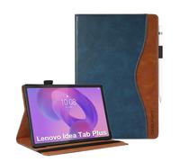 CASAFUNY Lenovo Idea Tab Plus Case 12.1 Inch 2025 Case, Multi-Angle Wallet Case with Front Pocket and Wrist Strap PU Leather for Lenovo Idea Tab Plus - Blue