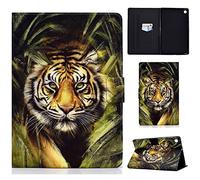 CASAFUNY Lenovo Tab M10 Plus 3rd Generation 10.6 Inch TB-125/128FU Ultra Slim PU Leather Case Cover with Stand Function - Tiger Pattern