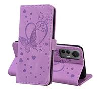 CASAFUNY Xiaomi 12 Lite 5G Shockproof Case - Magnetic Leather Protective Flip Case Wallet Case for Xiaomi 12 Lite, Purple