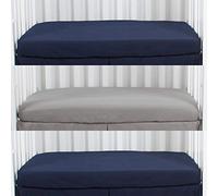 CaSaJa Microfiber 3 Pack Mini Portable Crib Sheets, Pack N Play Sheets with Comfy Napping Surface for Baby, Silky Soft Breathable Safe Playard Playpen Sheets Set, Fits 24" x 38", Navy + Grey + Navy