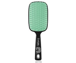 Casalfe XL Hair Brush Detangles No Pull Curly Hair - Flexible Tines That Will Not Break Hair - Curly Method Suitable for Unisex Adults - Black & Pastel Green