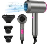 CASAMAA Professional Ionic Hair Dryer Powerful AC Motor Quick Drying with 2 Speed 3 Heat Setting, Cool Shot Button with 1 Diffuser & 2 Concentrator, Hairdryers for Women Man