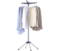 CASAMAYA Clothes Drying Rack Foldable, 59 inch Tripod Laundry Drying Rack Indoor with Rotating Clothes Rail for 27 Pieces of Clothes, Space Saving, Blue and Silver CDR001Q01