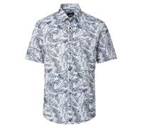 CasaModa Mens Short Sleeve Button-Down Shirt Casual Fit Blue White Floral 100
