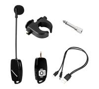 CasaNexa Anti-Howling Flute Microphone, 12H Battery | 2.4G wireless receiver, 164ft stable range, silicone non-slip clip, noise reduction capsule, clear sound reproduction