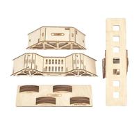 CasaNexa RC Wooden Bridge DIY Steep Slope Course Ramp for 1/43 Scale RC Cars, 4-Piece Simulation Obstacle Set for Tabletop Crawling