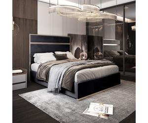 Casani Bentley Upholstered Soft Velvet Metal Bed Frame in Black | Size: Single Casani Black Single