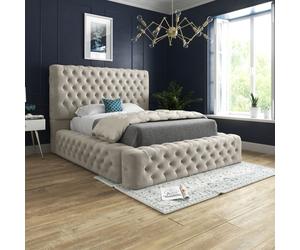 Casani Grand Milan Pleated Upholstery Bed Frame in Cream | Size: Small Double Casani Cream Small Double