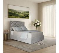 Casani Marden Upholstered Soft Velvet Grey Metal Designer Bed Frame | Size: Super King Casani Grey Super King