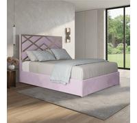 Casani Marden Upholstered Soft Velvet Pink Metal Designer Bed Frame | Size: Super King Casani Pink Super King