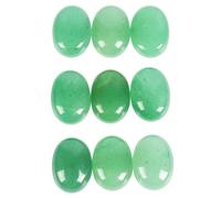 Casaper 10pcs Oval Cabochons Natural Gemstone Cabochons for Jewelry Making, Polished Cabochons, Flat Back, Craft, 13x18 mm, Green Aventurine