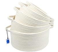 Casaphoria Baskets Set of 5- Woven Basket Cotton Rope Bin, Small White Basket Organizer for Laundry Neutral（pack of 5）