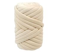 Casaphoria Chunky Yarn for Hand Knitting Blanket,Super Soft Giant Yarn for Arm Knitting,DIY Cotton Tube Yarn Blanket for Pet Bed,Arm Knit Yarn for Pillow,Bulky Yarn for Arm Knitting(Beige,3Lbs)