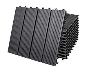 CASARIA® 11x WPC Composite Classic Anthracite Decking Tiles 30x30cm | Cuttable Interlocking System | Drainage System | Garden Balcony Patio Click Lock-in Flooring Deck | Set of 11 Tiles 1m²