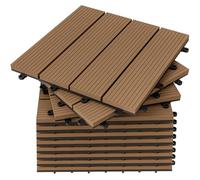 CASARIA® 1x WPC Composite Classic Terracotta Decking Tile 30x30cm | Cuttable Interlocking System | Drainage System | Garden Balcony Patio Click Lock-in Flooring Deck | Pack of 1 Tile 0.1m²