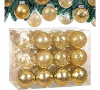 Casaria 24 Clear Fillable Christmas Baubles With Decorative Fill Included