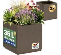 CASARIA® 2x Flower Box Planter Plant Pot Trough, 35L Capacity, 36x36x35cm
