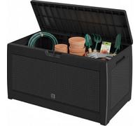 Casaria 310L Waterproof Garden Storage Box, Plastic Storage Box With Lid, Deck Box Rattan Effect, Anthracite