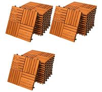 CASARIA® 33x Wooden Quattro Mosaic Decking Tiles Pack 30x30cm