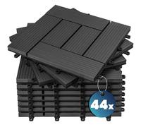 Composite Decking Tiles 44Pcs Anthracite 30x30cm Mosaic